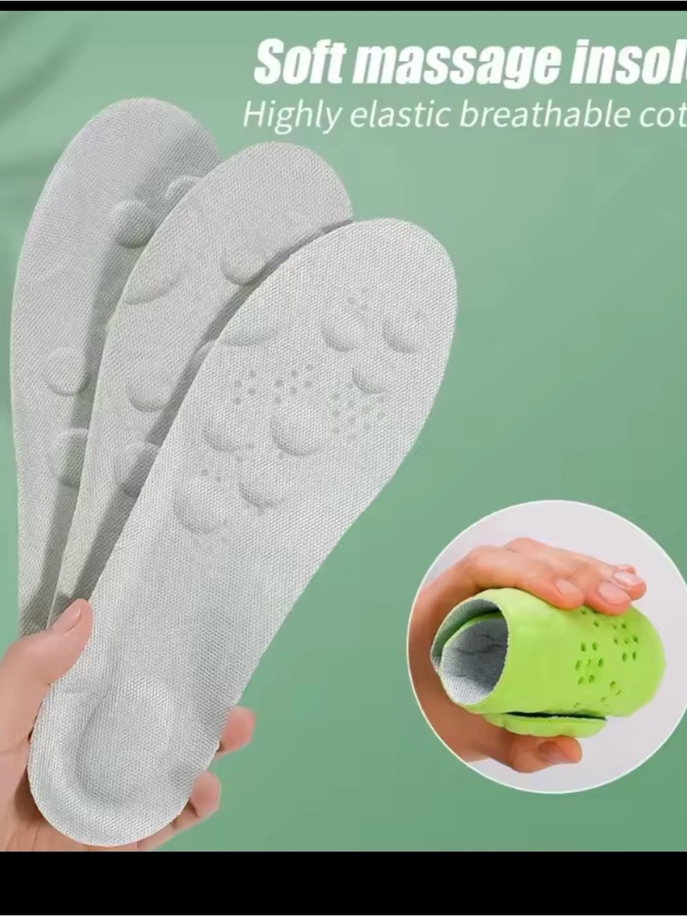 Breathable Soft Massage Sports Shoe Insoles